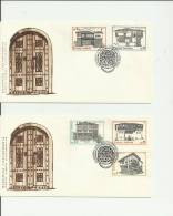 GREECE 1975 –SET OF 2 FDC ARCHITECTURE – 5 BUILDINGS   W 5 STS 1 OF 3 – 1 OF 2 STS  AP POSTM. ATHENS JUN 26  RE 112 - FDC