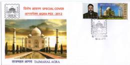 India 2012 Taj Mahal AGRAPEX-12 Architecture EMBOSSED Special Cover With MY STAMP ( Personalized Stamp) Inde Indien 6507 - Mosques & Synagogues