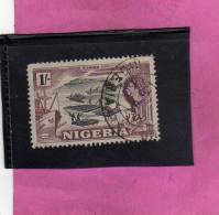 NIGERIA GREAT BRITAIN 1953 QUEEN ELIZABETH II TIMBER - REGINA ELISABETTA LEGNAME USED - Nigeria (...-1960)