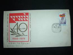 LETTRE TP 55 B OBL. 15 V 1973 BUCURESTI FDC - Lettres & Documents