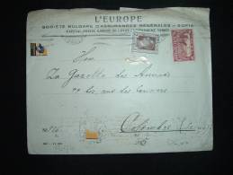 LETTRE POUR LA FRANCE TP 4 + 2 OBL. MECA. 7 II 31 SOPHIA - Brieven En Documenten