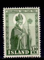 Iceland 1950 3.30k Jon Arason Issue #270 - Nuevos