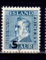 Iceland 1939 5a Matthias Jochumsson Overprint Issue #212 - Unused Stamps