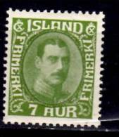 Iceland 1933 7a Christian X Issue #180 - Nuovi