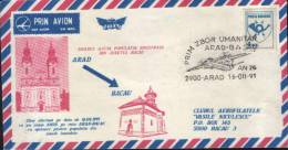 Romania-Envelope Occasionally 1991-Arad Bacau First Humanitarian Flight - Primeros Auxilios