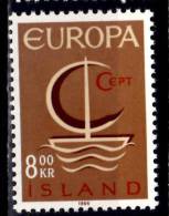 Iceland  1966 8k  Europa Sailboat Issue #385 - Nuevos