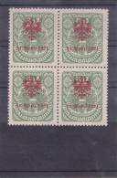 1920 LOKALAUSGABE ** 1,5 KRONEN AUFDRUCK KOPFSTEHEND TYPE II 4ER -BLOCK SELTEN ZU BE - Unused Stamps