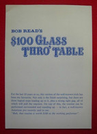 Bob Read's $100 Glass Thro' Table - Other & Unclassified