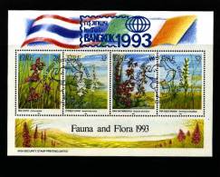 IRELAND/EIRE - 1993  FAUNA AND FLORA   MS OVERPRINTED BANGKOK  FINE USED - Blocchi & Foglietti