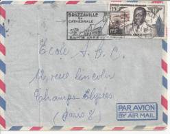 A.E.F. GABON -  LETTRE DE BRAZZAVILLE , PAR AVION , A DESTINATION DE PARIS - - Briefe U. Dokumente