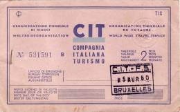 BRUXELLES /  MILANO / BRUXELLES  -  Ticket _ Biglietto   - 1960 - Europe