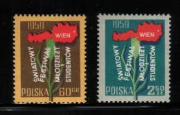 POLAND 1959 7TH INTERNATIONAL YOUTH & STUDENT FESTIVAL IN VIENNA AUSTRIA NHM Children Maps - Errors & Oddities