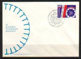 POLAND FDC 1971 6TH CONGRESS OF POLISH TECHNICIANS NOT Science Computer Print Out Tape - FDC