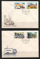 POLAND FDC 1979 STAMP DAY - PROGRESS IN POLISH POSTAL SERVICES Postman Cars Trains Van Sorting Office Delivery Transport - FDC