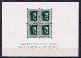 DR Deutsches Reich 1937 Mi Bl. 7 - 646 Mnh "Wer Ein Volk Retten Will, Kann Nur Heroisch Denken" - Bloques