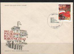 POLAND FDC 1982 100TH ANNIV OF POLISH WORKERS MOVEMENT Proleteriat Flags Communism Socialism Communists Cotton Factory - FDC