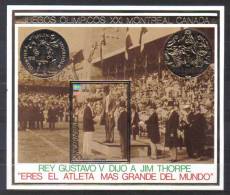 Nicaragua Mi Bl 89 Jim Thorpe Ceremony , Block 1975 MNH , Low Emission - Summer 1976: Montreal