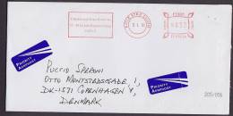 Ireland Priority Aerphost Labels BAILE ATHA CLIATH 2001 Meter Stamp Cover To Denmark - Airmail