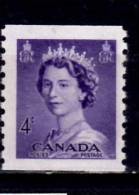 Canada 1953 4 Cent Queen Elizabeth II Karsh Coil Issue #333  MNH - Rollen