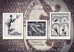 Australia Unadopted Essays Souvenir Sheet No 4 - 1946 Stamp Design Competition MNH (Cinderella) - Cinderella