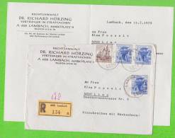 Enveloppe Recommandée Ouverte Sur 3 Côtés - AUTRICHE - 4 Timbres - Cachet LAMBACH - Lettres & Documents