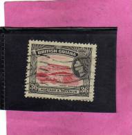 BRITISH GUIANA GUYANA BRITANNICA 1954 QUEEN ELIZABETH II PICTORIAL MONT RORAIMA REGINA ELISABETTA 24p USATO USED OBLITER - British Guiana (...-1966)