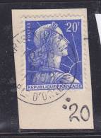 FRANCE N° 1011B 20F  BLEU  TYPE MULLER  DEUX POINTS AVANT 20F OBL - Used Stamps