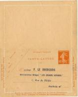 REF LACHSEM - CL SEMEUSE CAMEE 40c (II) DATE 619 REP. "F. LE BOURGEOIS" NEUVE - Kartenbriefe