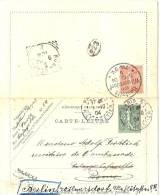 REF LACHSEM - CL SEMEUSE LIGNEE 15c  DATE 404 PARIS/ROME 1/10/1904 REDIRIGEE SUR BERLIN - Kaartbrieven