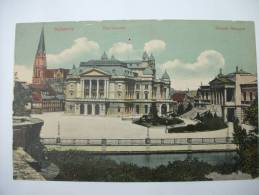 (1/1/14) AK Schwerin "Hof-Theater, Grossb.Museum" 1909 - Schwerin