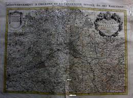 SUPERBE GRANDE CARTE  Par SANSON (Paris 1693 )- GOUVERNEMENT D´ORLEANS ET LA GENERALITE DIVISEE EN SES ELECTIONS - Landkarten