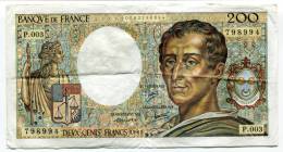 P France 200 Francs "" MONTESQUIEU "" 1981 # 4 - 200 F 1981-1994 ''Montesquieu''