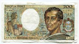 P France 200 Francs "" MONTESQUIEU "" 1981 # 5 - 200 F 1981-1994 ''Montesquieu''