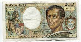 P France 200 Francs "" MONTESQUIEU "" 1981 # 7 - 200 F 1981-1994 ''Montesquieu''