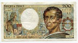 P France 200 Francs "" MONTESQUIEU "" 1983 # 1 - 200 F 1981-1994 ''Montesquieu''