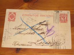 Russland Russia Postal Stationery Card Ganzsache Used Gebraucht 0 1910 WIBORG Nach Leipzig - Entiers Postaux