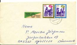 Germany DDR Cover Sent To Denmark 11-10-1972 With Complete Set Leipziger Herbstmesse Stamps - Brieven En Documenten