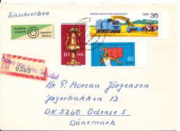 Germany DDR Registered Cover Sent To Denmark 1977 - Storia Postale