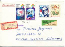 Germany DDR Registered Cover Sent To Denmark - Covers & Documents