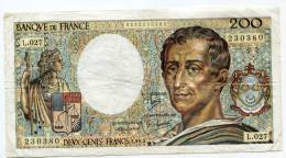 P France 200 Francs "" MONTESQUIEU "" 1985 # 9 - 200 F 1981-1994 ''Montesquieu''