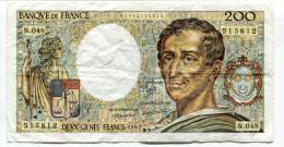 P France 200 Francs "" MONTESQUIEU "" 1987 # 2 - 200 F 1981-1994 ''Montesquieu''