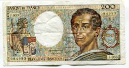 P France 200 Francs "" MONTESQUIEU "" 1987 # 5 - 200 F 1981-1994 ''Montesquieu''