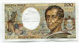 P France 200 Francs "" MONTESQUIEU "" 1987 # 8 - 200 F 1981-1994 ''Montesquieu''