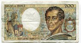 P France 200 Francs "" MONTESQUIEU "" 1987 # 10 - 200 F 1981-1994 ''Montesquieu''