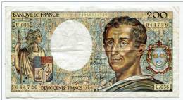 P France 200 Francs "" MONTESQUIEU "" 1988 # 3 - 200 F 1981-1994 ''Montesquieu''