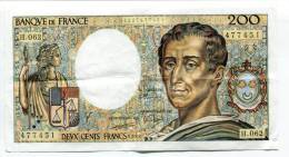 P France 200 Francs "" MONTESQUIEU "" 1988 # 4 - 200 F 1981-1994 ''Montesquieu''