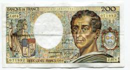 P France 200 Francs "" MONTESQUIEU "" 1989 # 4 - 200 F 1981-1994 ''Montesquieu''