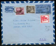 India 1968 Rs.1.30 Airmaill Envelope Jain-AE10 Uprated Send To USA Rare # 8213 Inde Indien - Aerogrammi