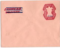 India 1976 25p O/P On 15p+13p Express Delivery Envelope DELHI Circle Overprint MINT # 12629 Inde Indien - Briefe