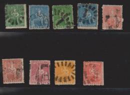 Barbados 1861 Brittania Unwatermarked - Part Set Of 9 Used - Barbados (...-1966)